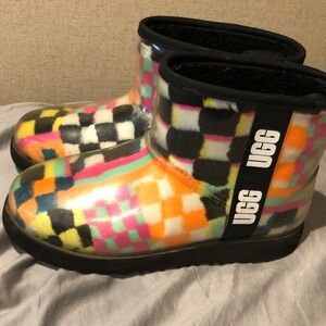 UGG Kids Colorful Checkerboard Waterproof Ankle Boots